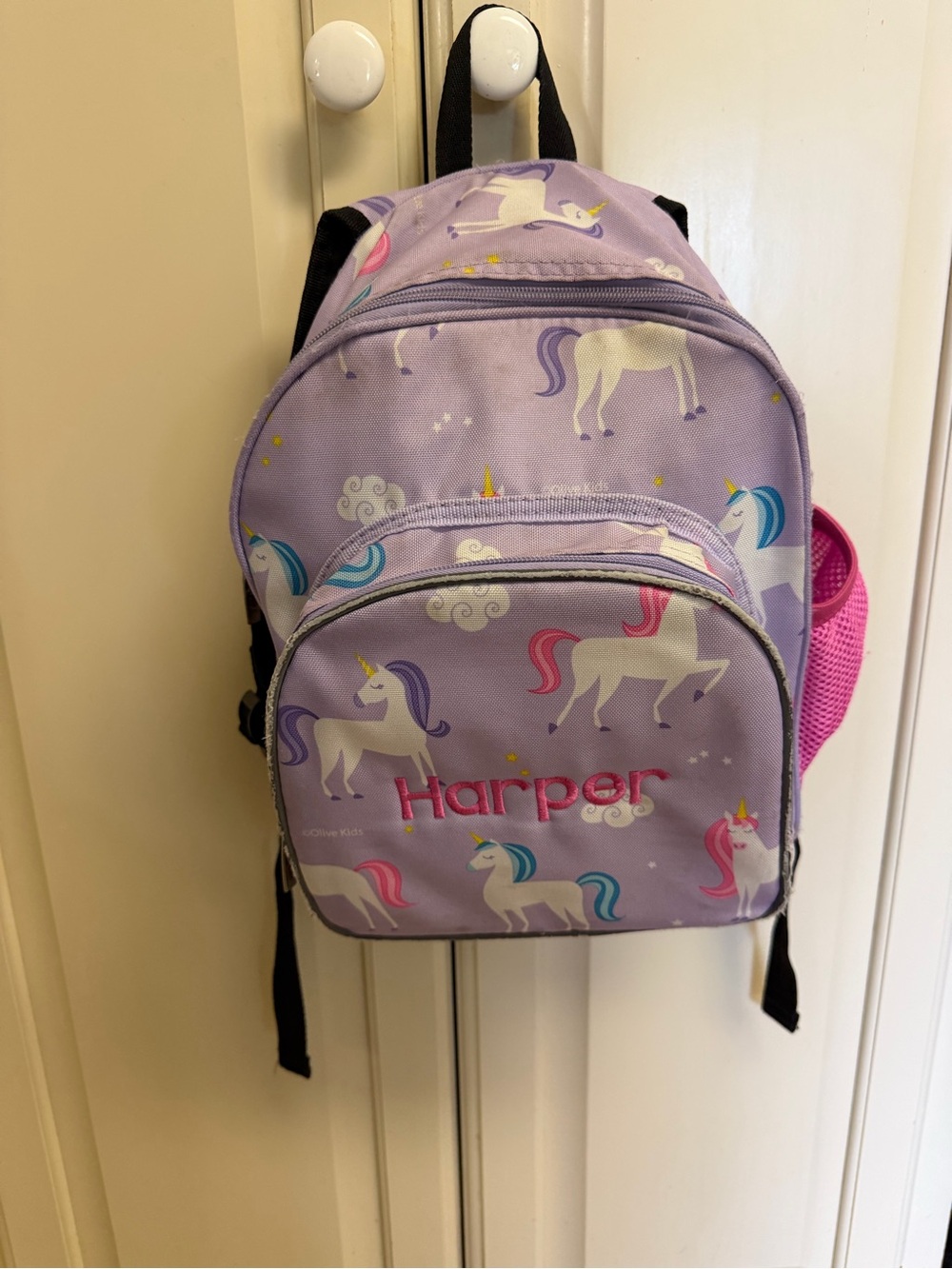 Harper Lavender Unicorn Kids Backpack with Pink Accents